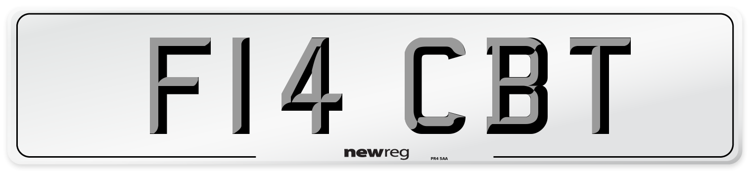 F14 CBT Number Plate from New Reg